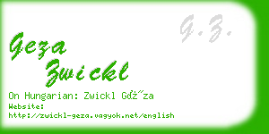 geza zwickl business card